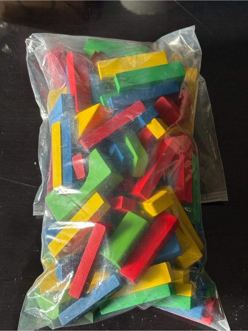 Colorful Wooden Building Blocks Lot for Kids - Red, Green, Blue, Yellow